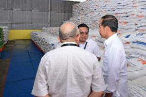 Jokowi tinjau gudang beras Bulog Tanah Grogot
